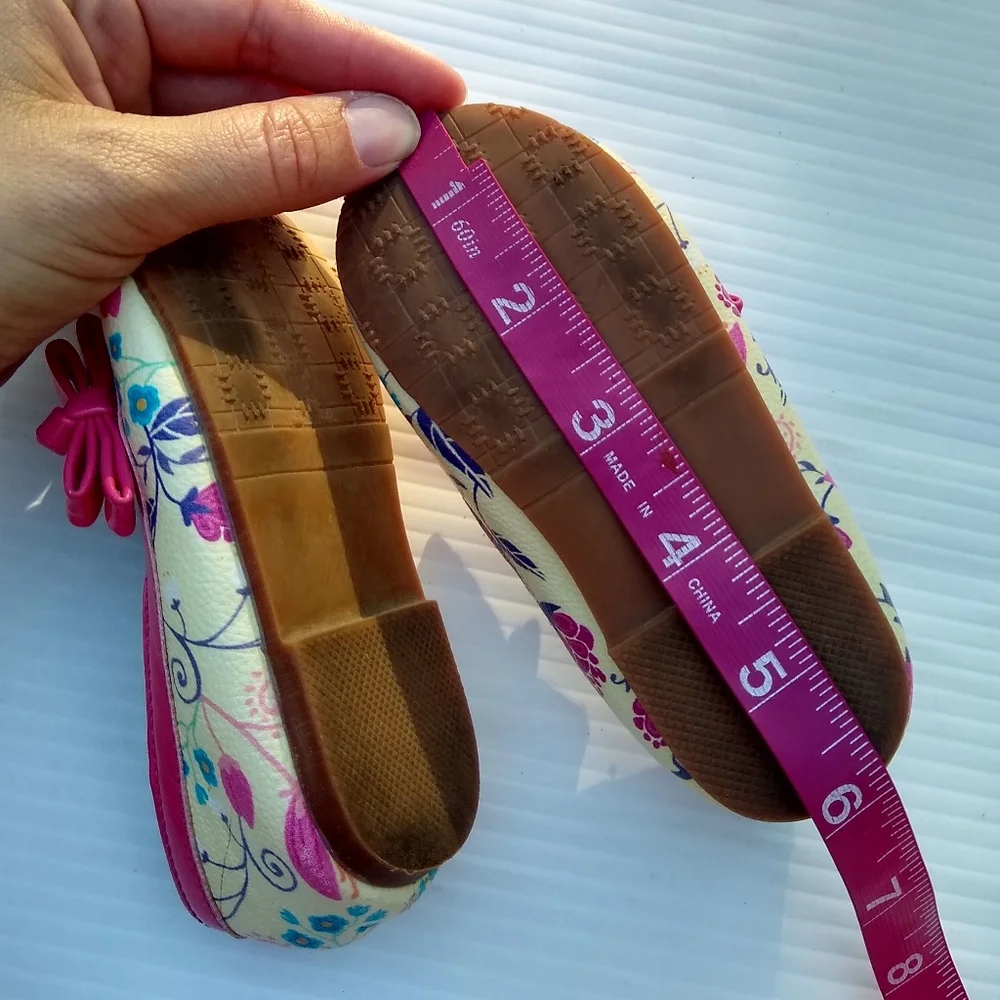 MELONZ baby girl pink floral slip-on flats
